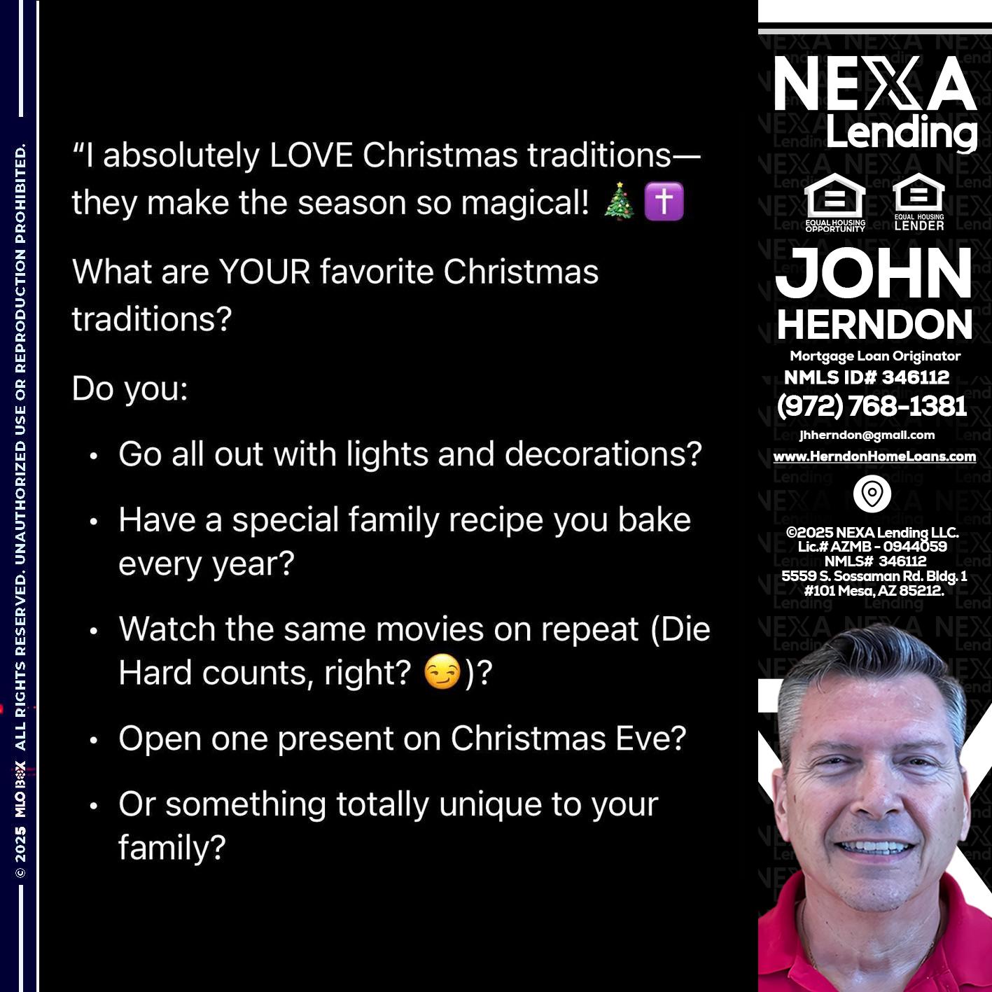 I love christmas - John Herndon MBA -Mortgage Loan Originator