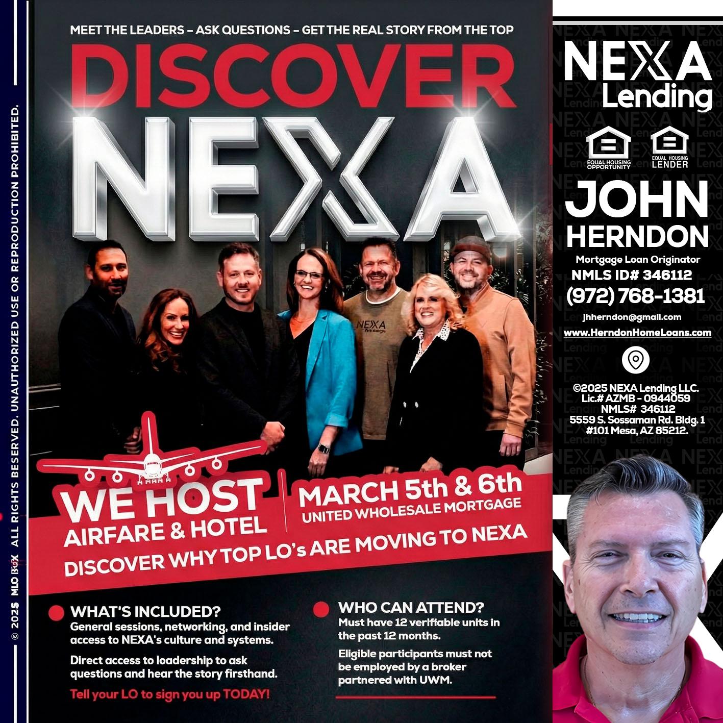 DISCOVER NEXA - John Herndon MBA -Mortgage Loan Originator