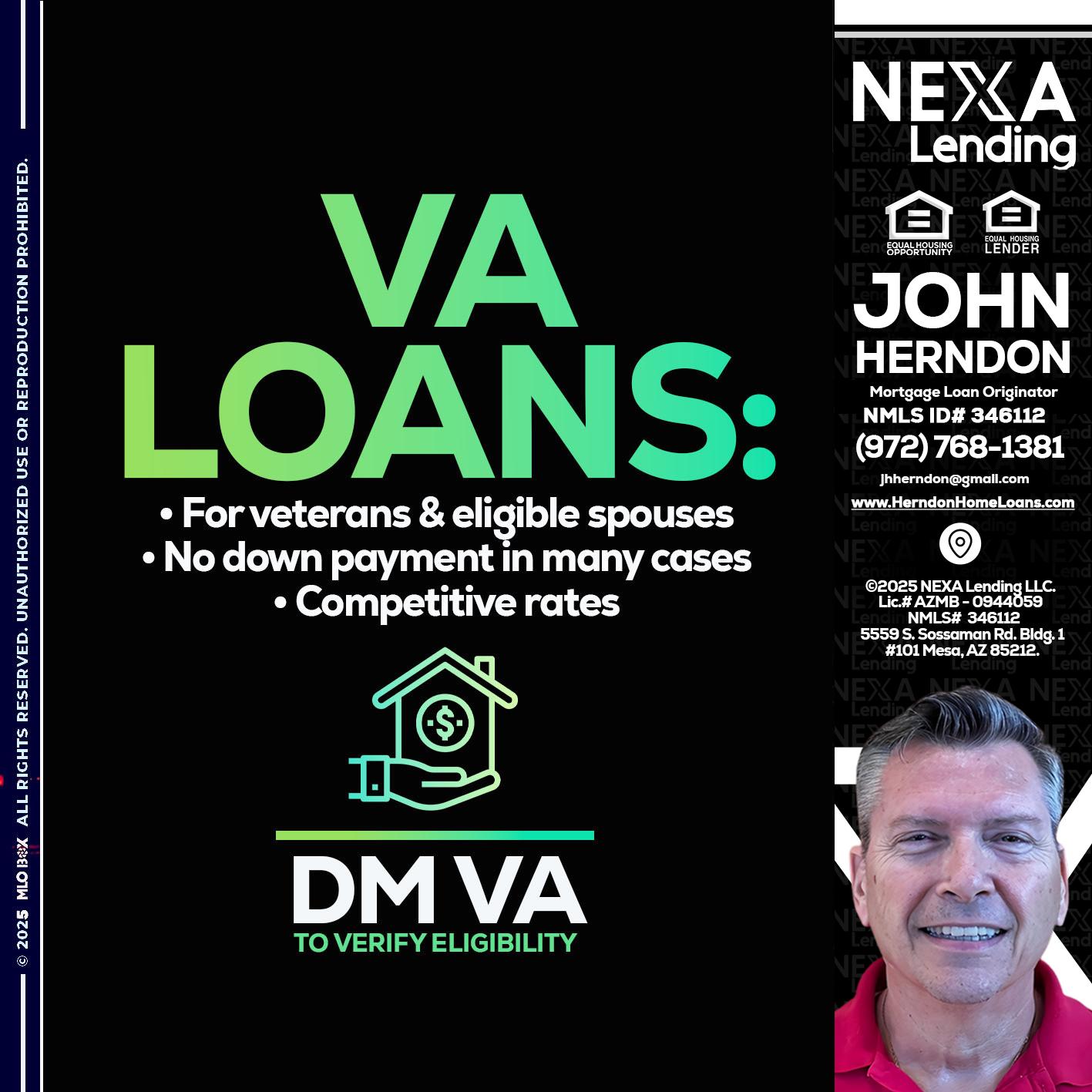 VA LOANS - John Herndon MBA -Mortgage Loan Originator