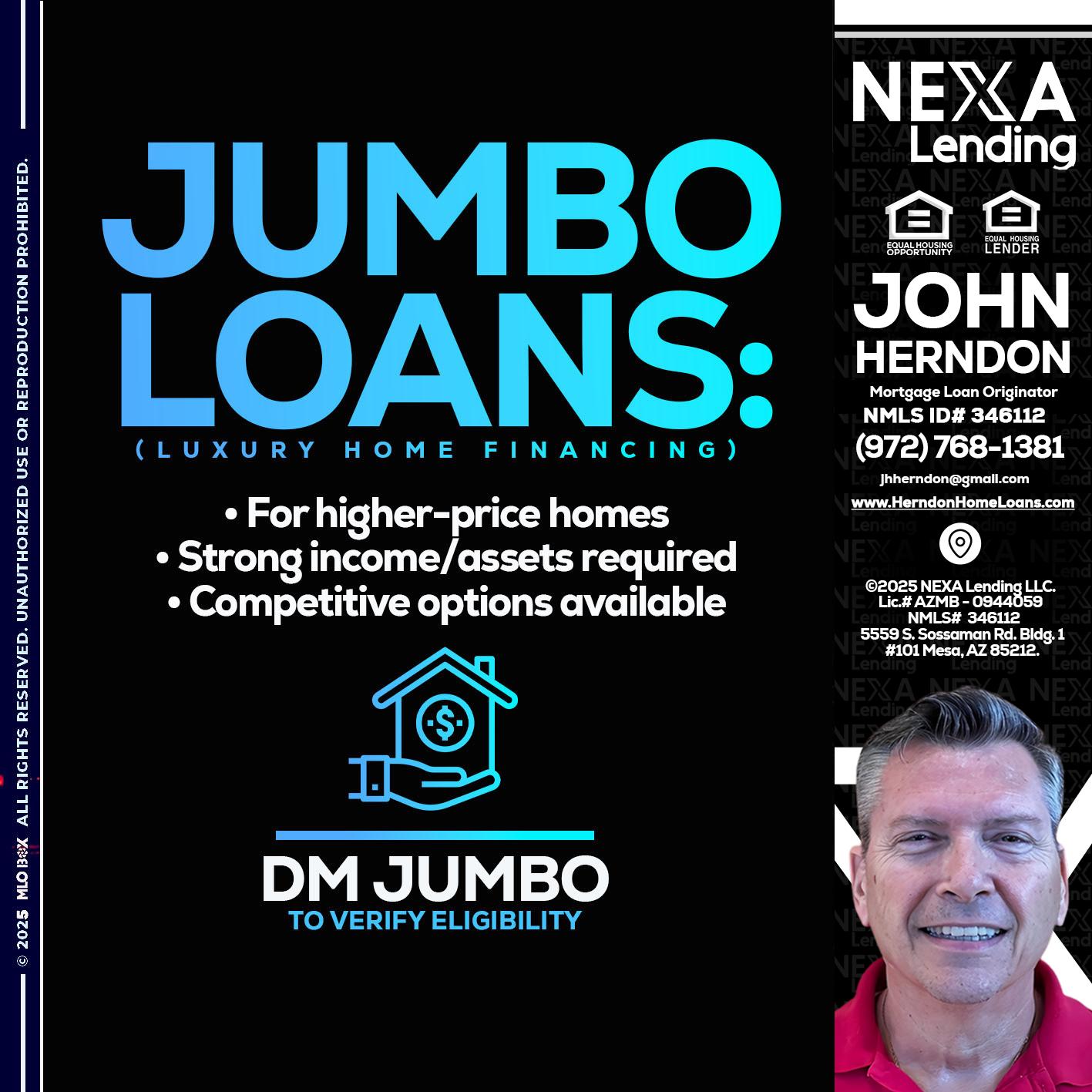 JUMBO LOANS - John Herndon MBA -Mortgage Loan Originator