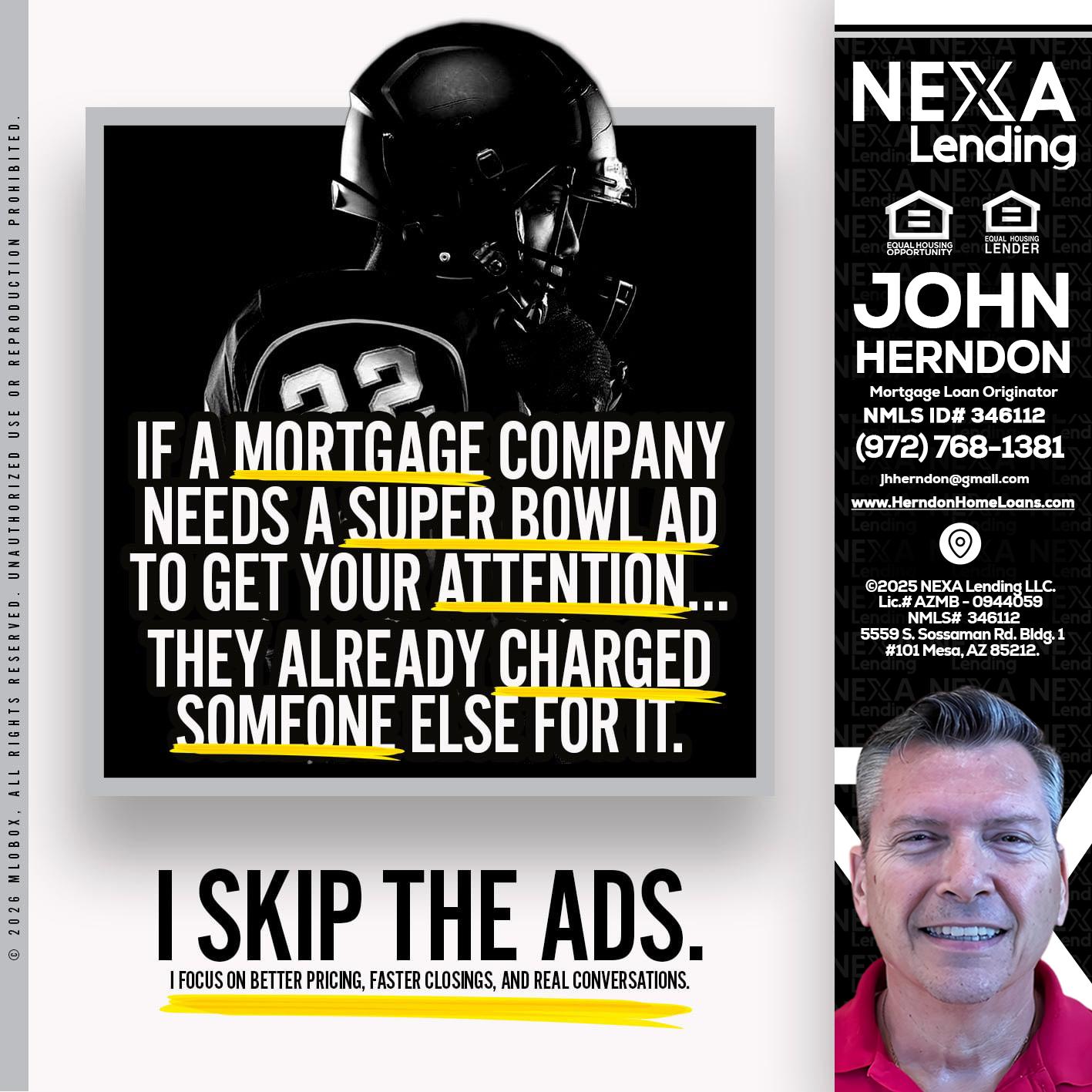 if a mortgage ad - John Herndon MBA -Mortgage Loan Originator
