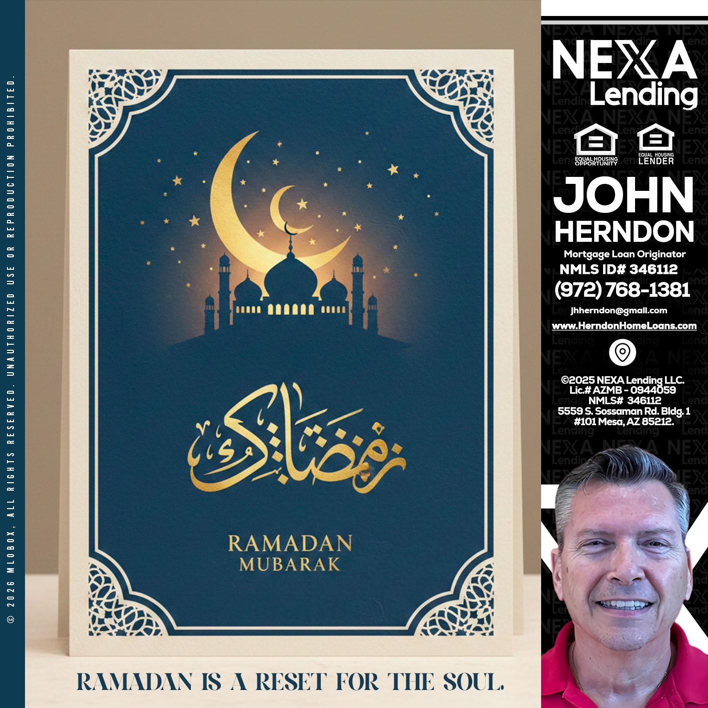 HAPPY RAMADAN - John Herndon MBA -Mortgage Loan Originator