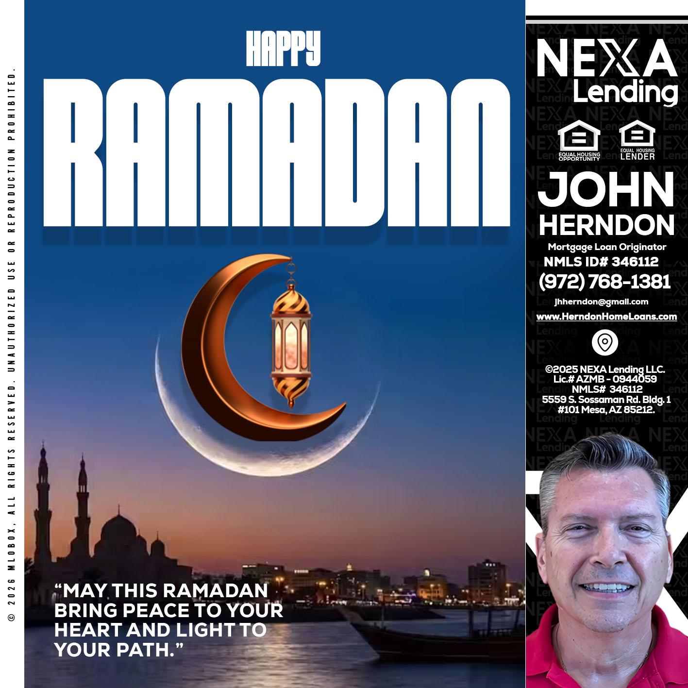 RAMADAN - John Herndon MBA -Mortgage Loan Originator