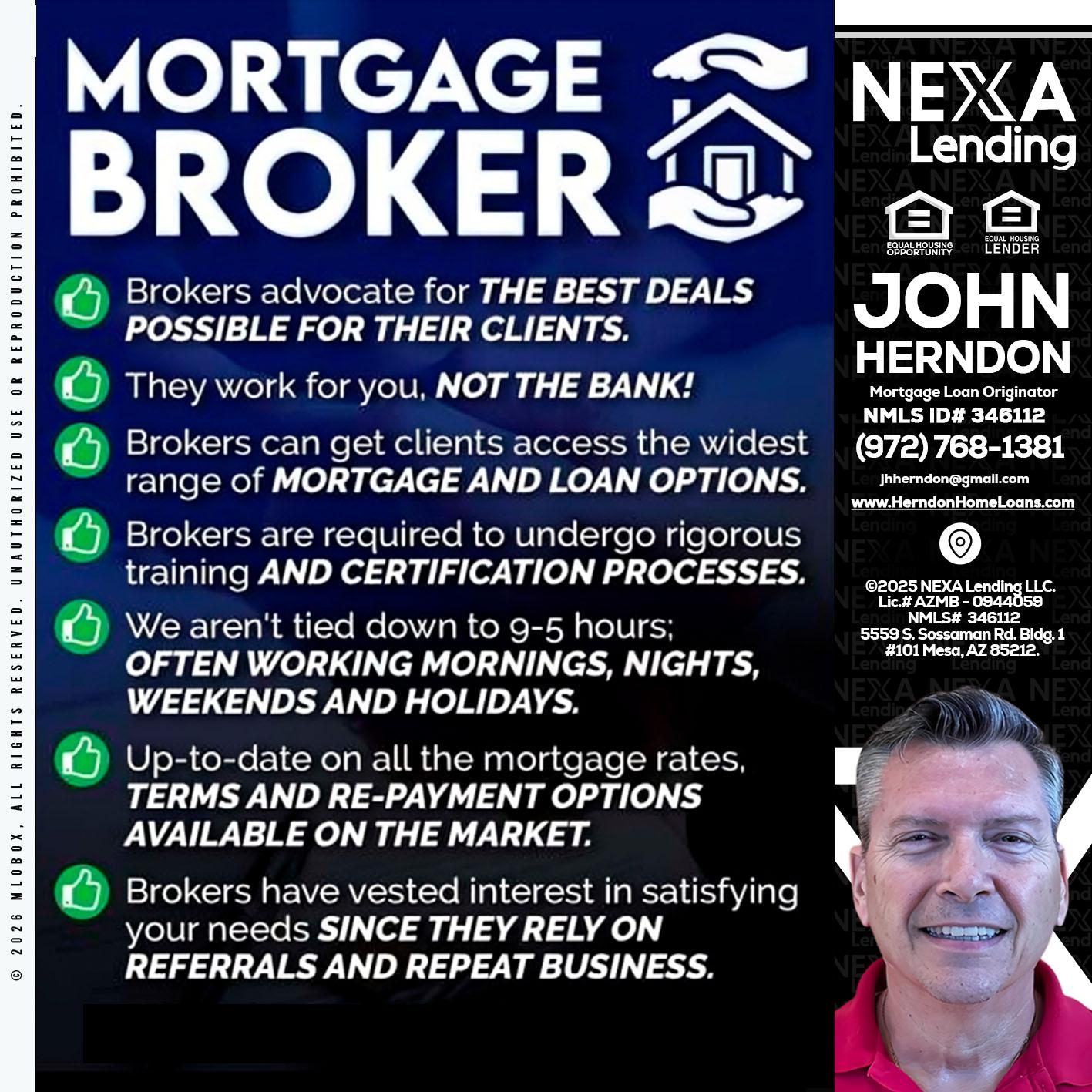 MORTGAGE BROKER - John Herndon MBA -Mortgage Loan Originator