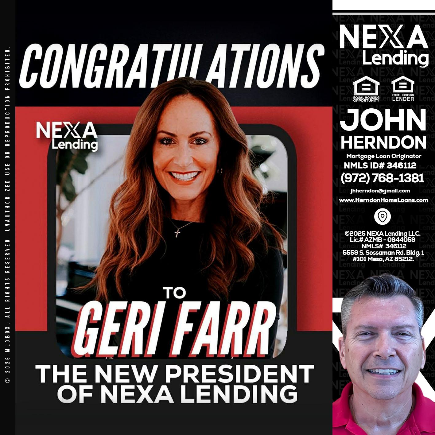 CONGRATULATIONS - John Herndon MBA -Mortgage Loan Originator