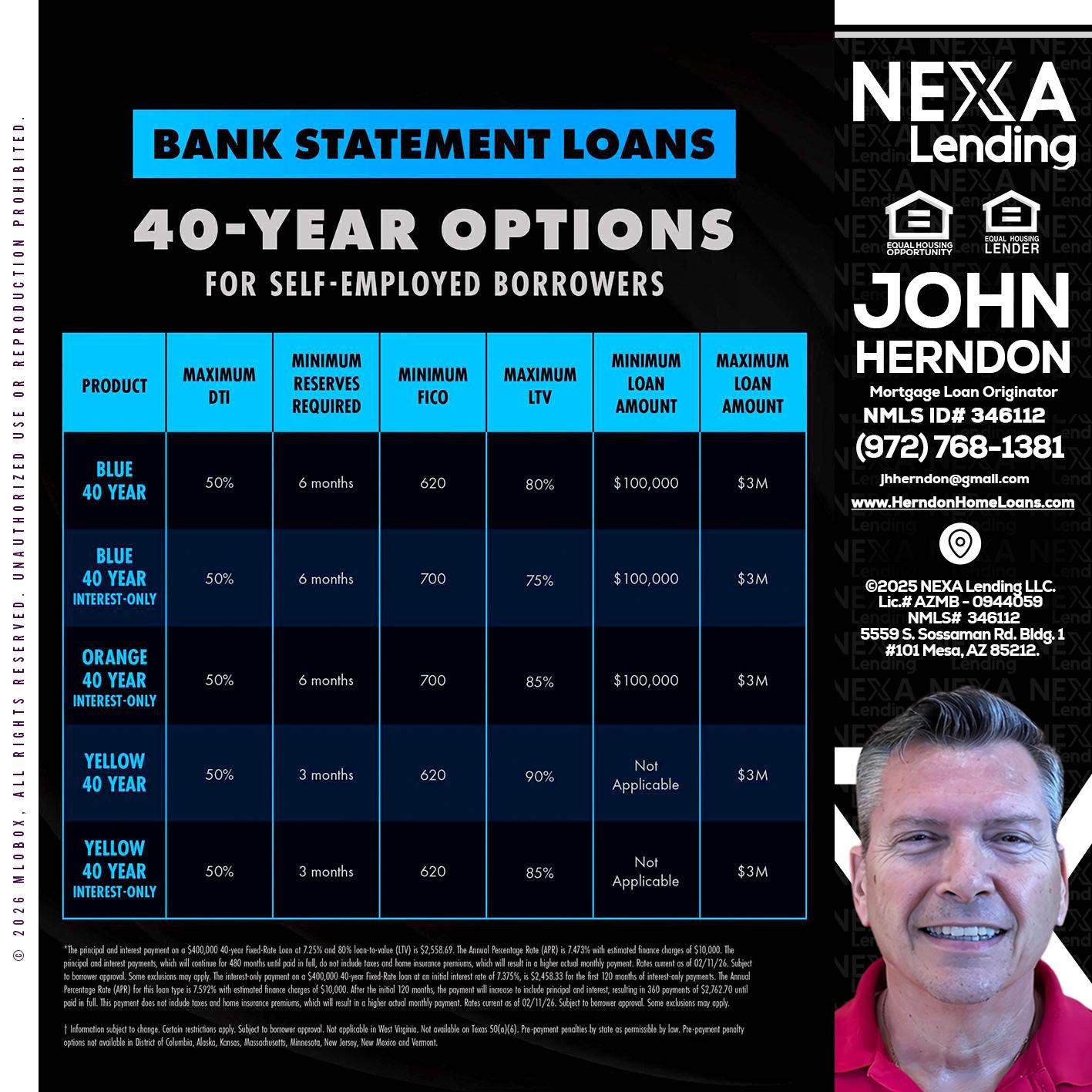 40 YR. OPTIONS - John Herndon MBA -Mortgage Loan Originator