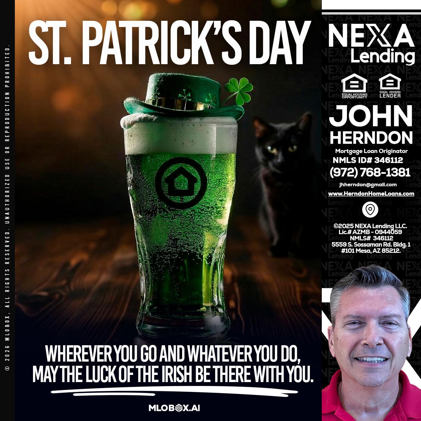 st. Patricks day - John Herndon MBA -Mortgage Loan Originator
