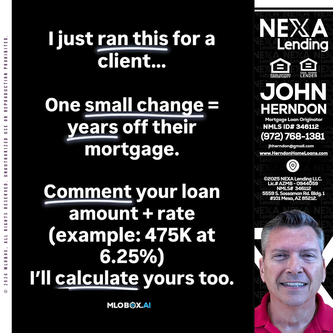 I JUST RAN - John Herndon MBA -Mortgage Loan Originator