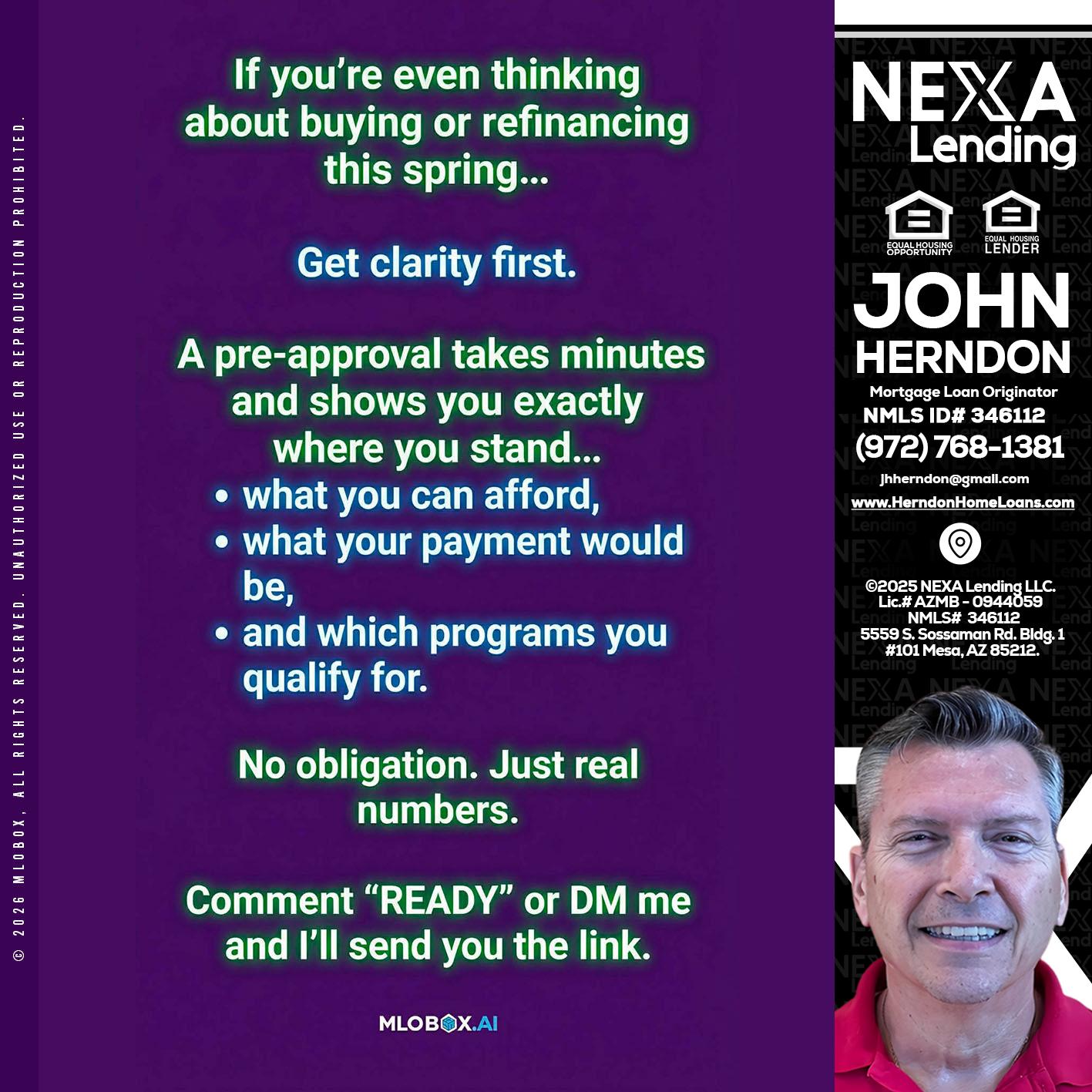 IF YOU THINKING - John Herndon MBA -Mortgage Loan Originator