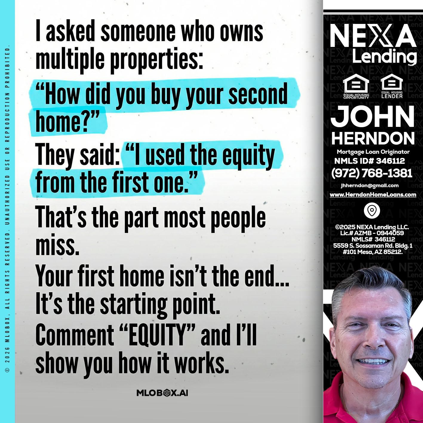 I asked someone - John Herndon MBA -Mortgage Loan Originator