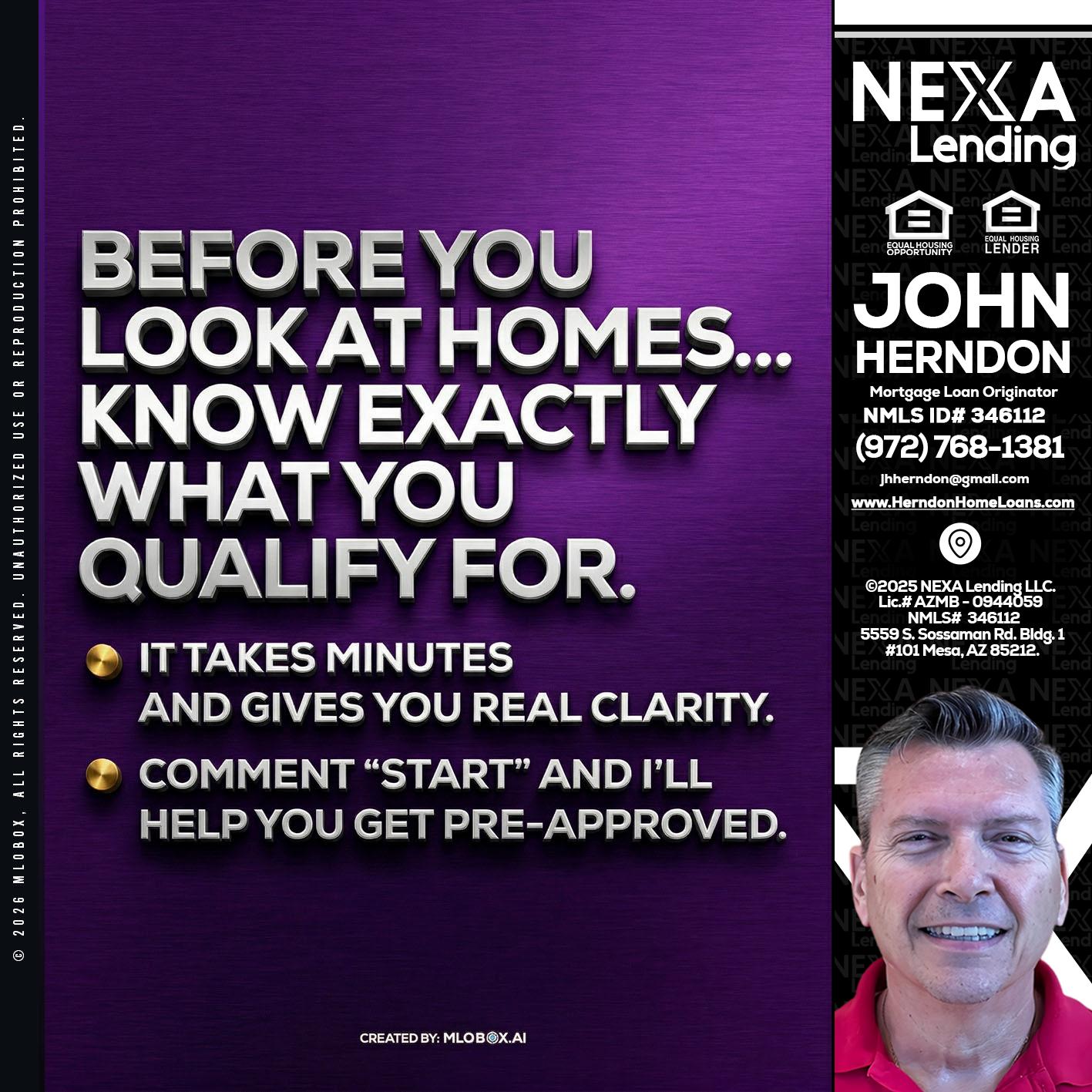 BEFORE YOU - John Herndon MBA -Mortgage Loan Originator