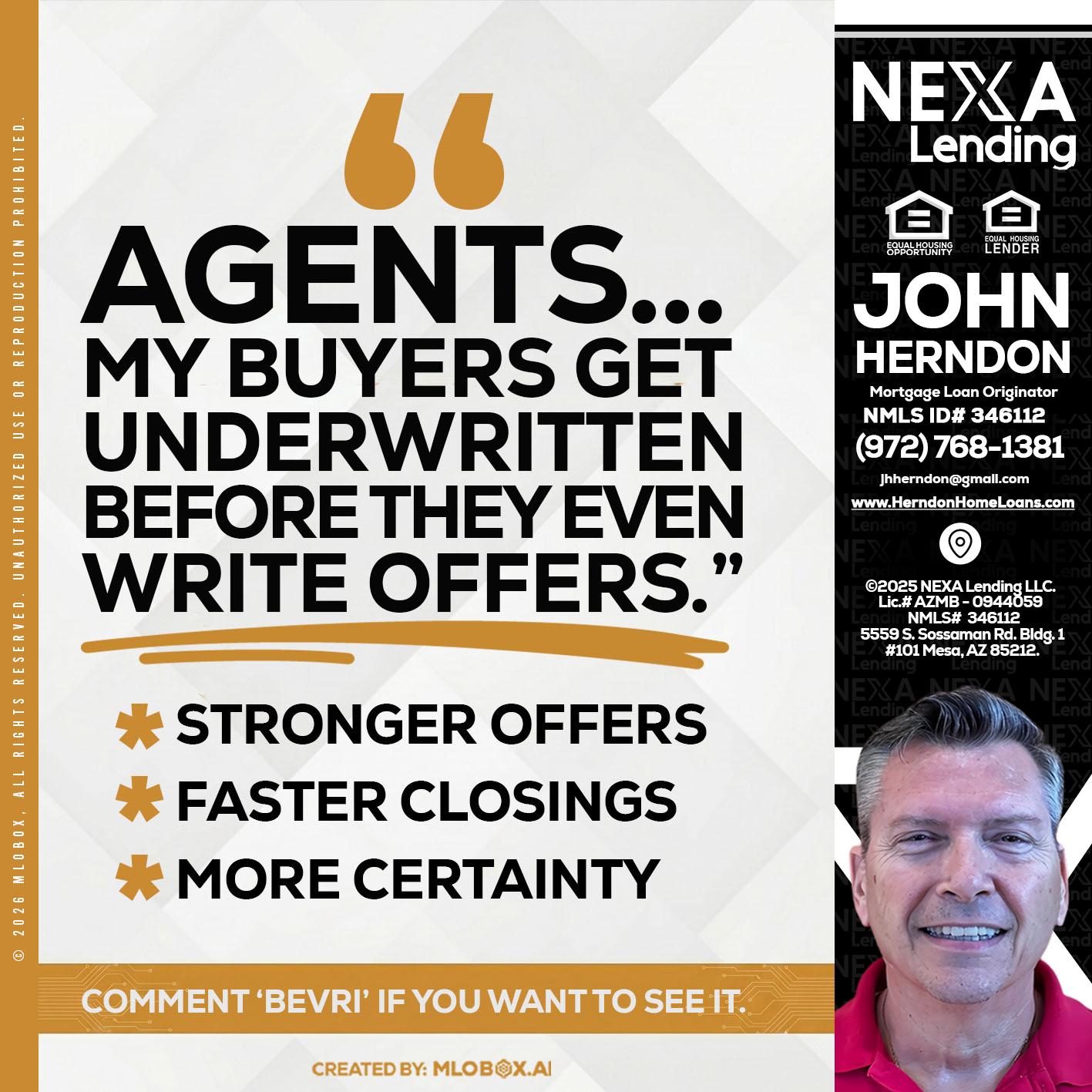 agents - John Herndon MBA -Mortgage Loan Originator