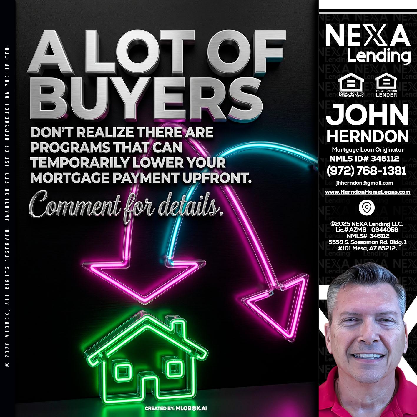 A LOT OF BUYERS - John Herndon MBA -Mortgage Loan Originator