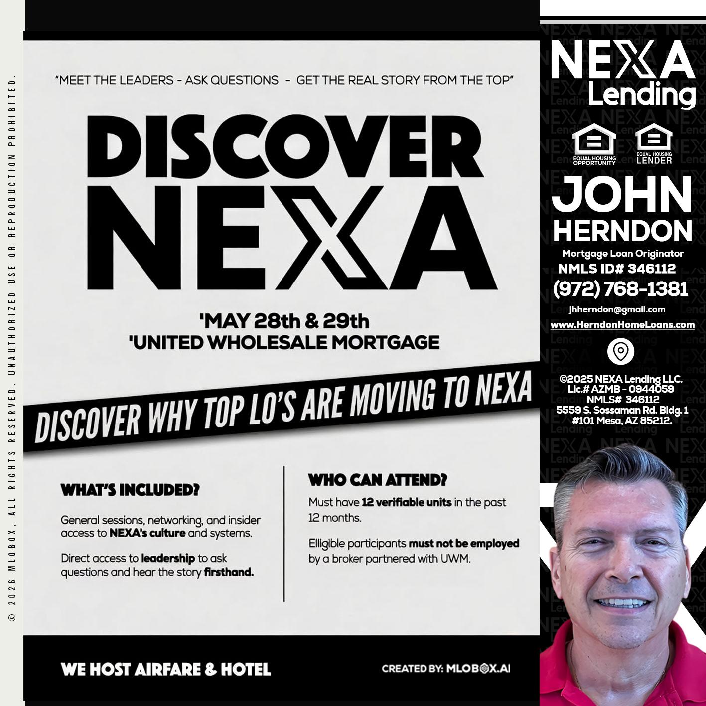 DISCOVER NEXA - John Herndon MBA -Mortgage Loan Originator