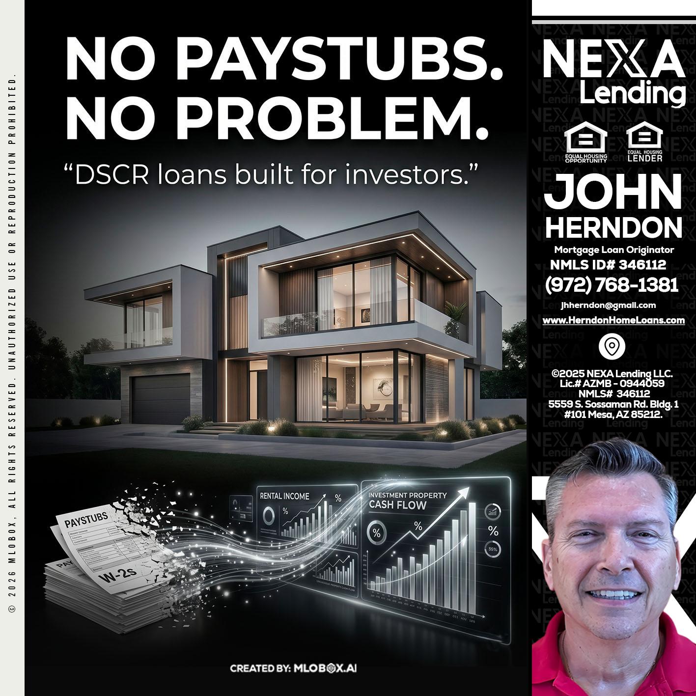 no paystub - John Herndon MBA -Mortgage Loan Originator