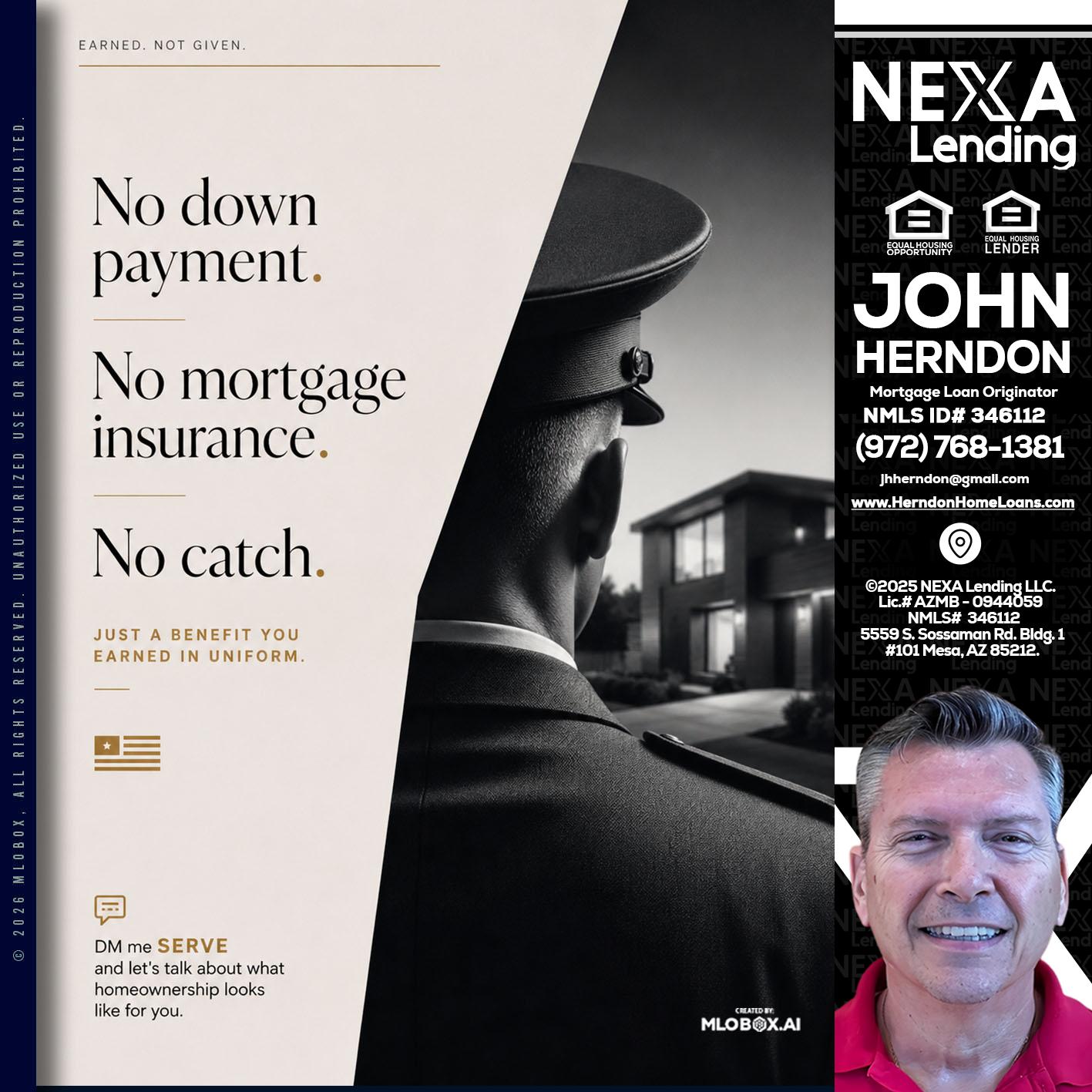NO DOWN PAYMENT - John Herndon MBA -Mortgage Loan Originator