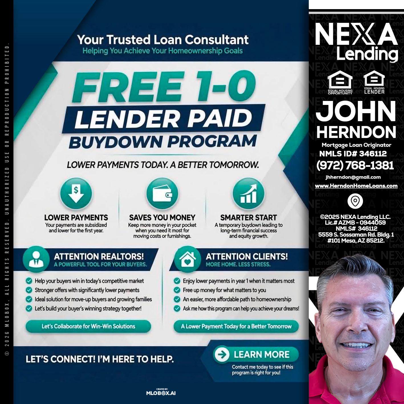 FREE 1-0 - John Herndon MBA -Mortgage Loan Originator