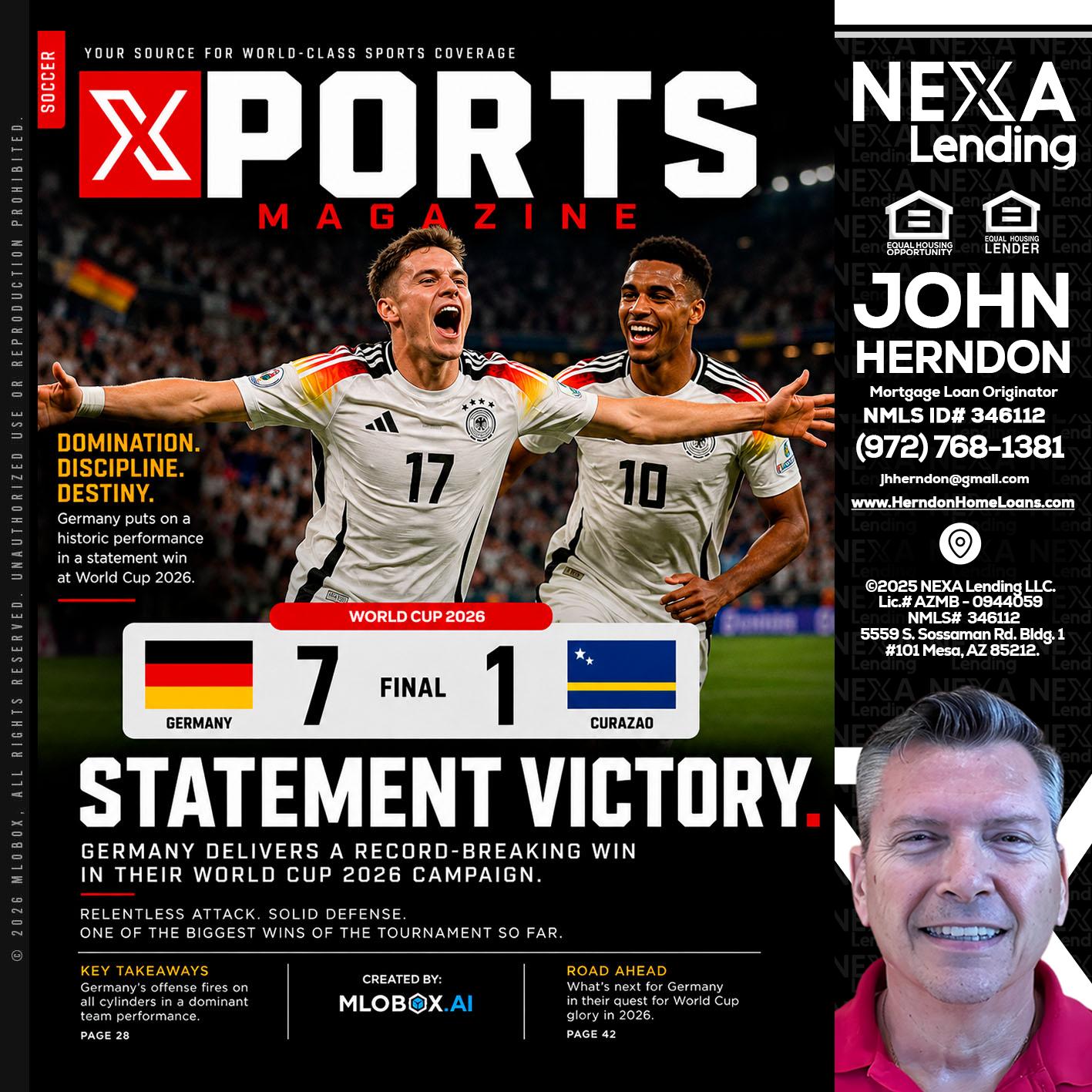 GERMANY VS CURASSAO (7-1) - John Herndon MBA -Mortgage Loan Originator