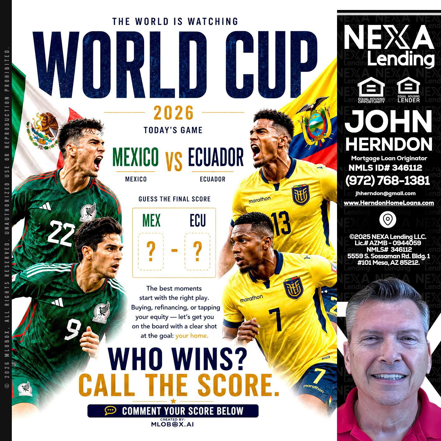 WORLD CUP 2026 - John Herndon MBA -Mortgage Loan Originator