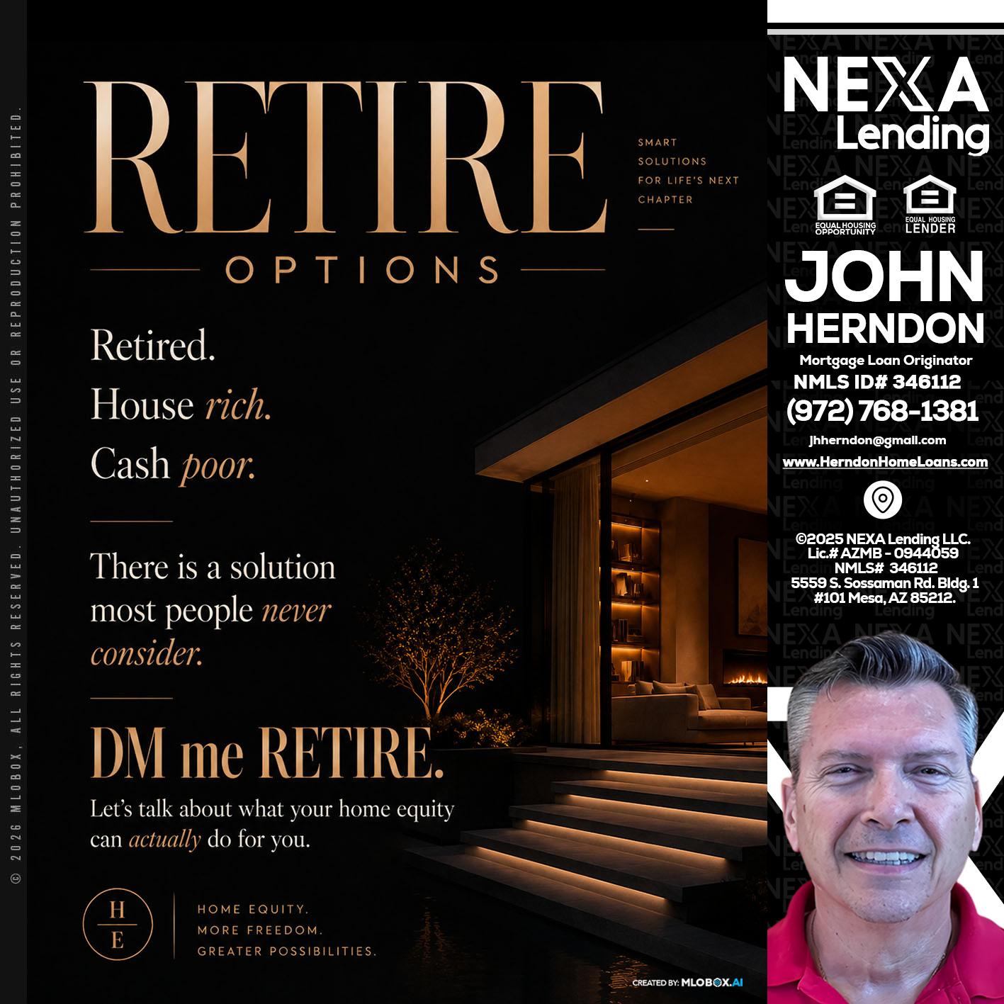 RETIRE LOANS - John Herndon MBA -Mortgage Loan Originator