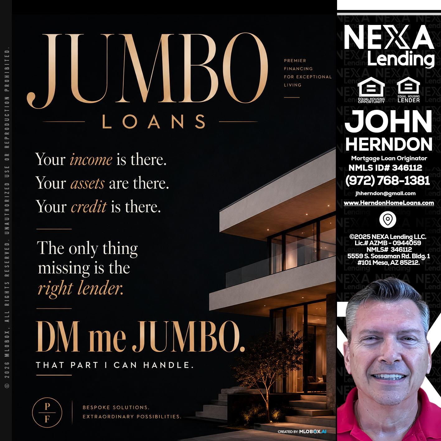 JUMBO LOANS - John Herndon MBA -Mortgage Loan Originator