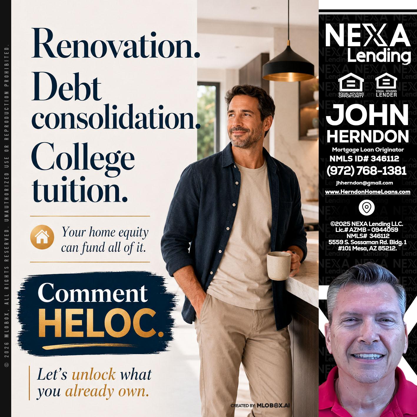 RENOVATION DEBT - John Herndon MBA -Mortgage Loan Originator