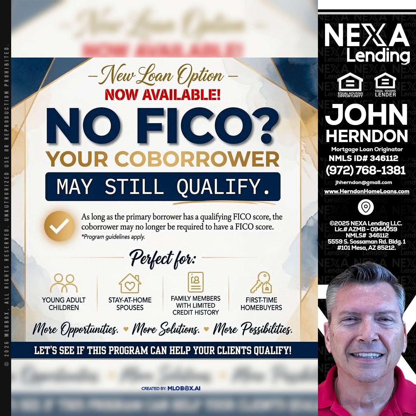 NO FICO? - John Herndon MBA -Mortgage Loan Originator