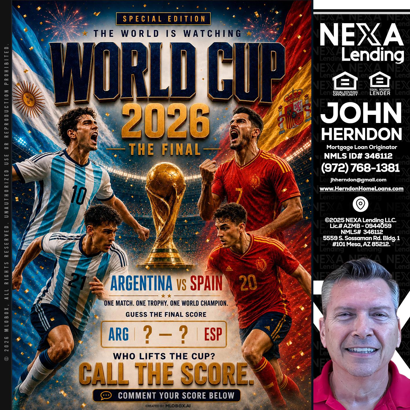 World Cup 2026 finals - John Herndon MBA -Mortgage Loan Originator