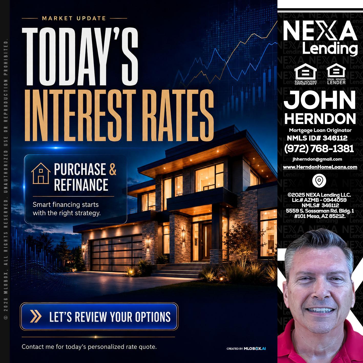 TODAYS RATES - John Herndon MBA -Mortgage Loan Originator