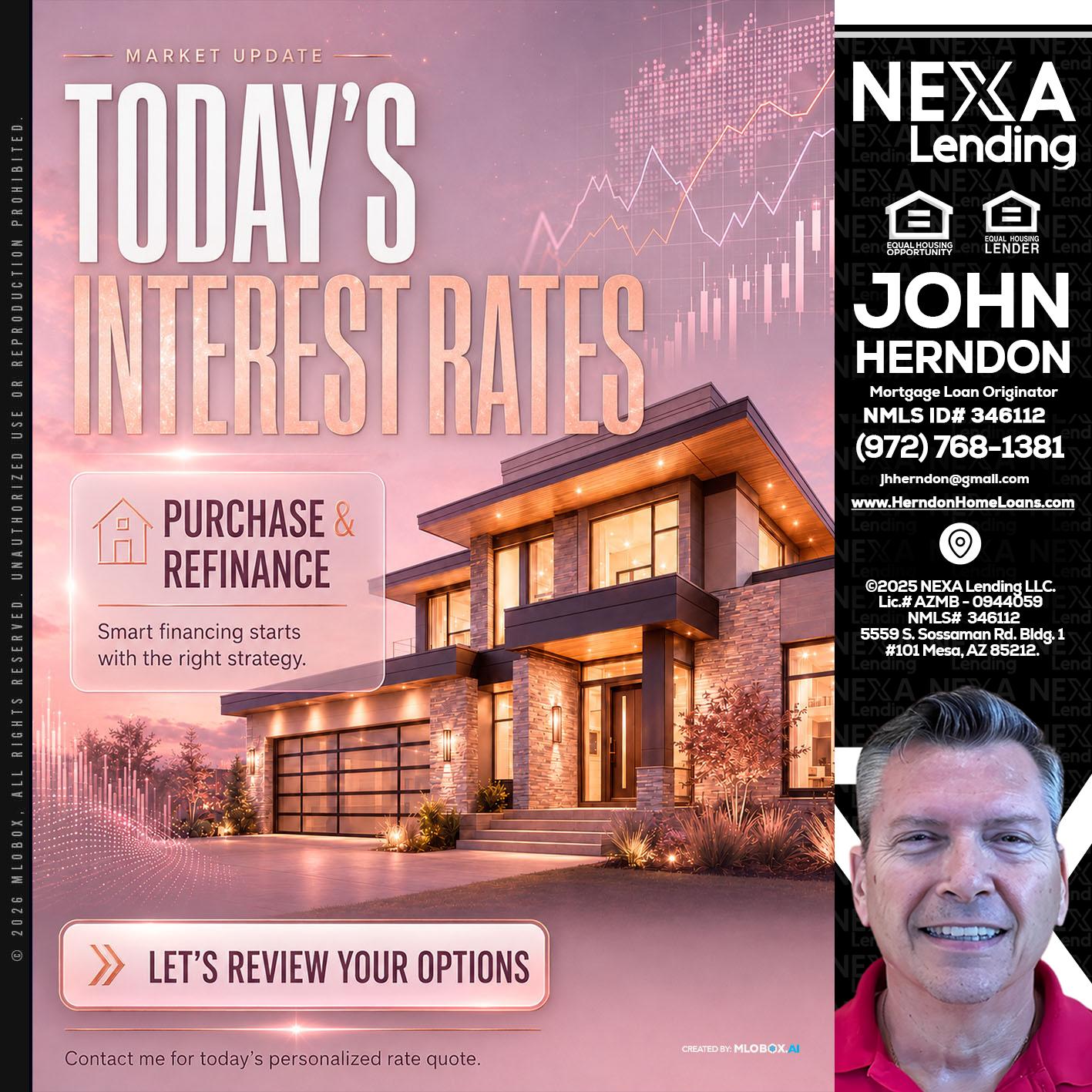 todays interest rates - John Herndon MBA -Mortgage Loan Originator