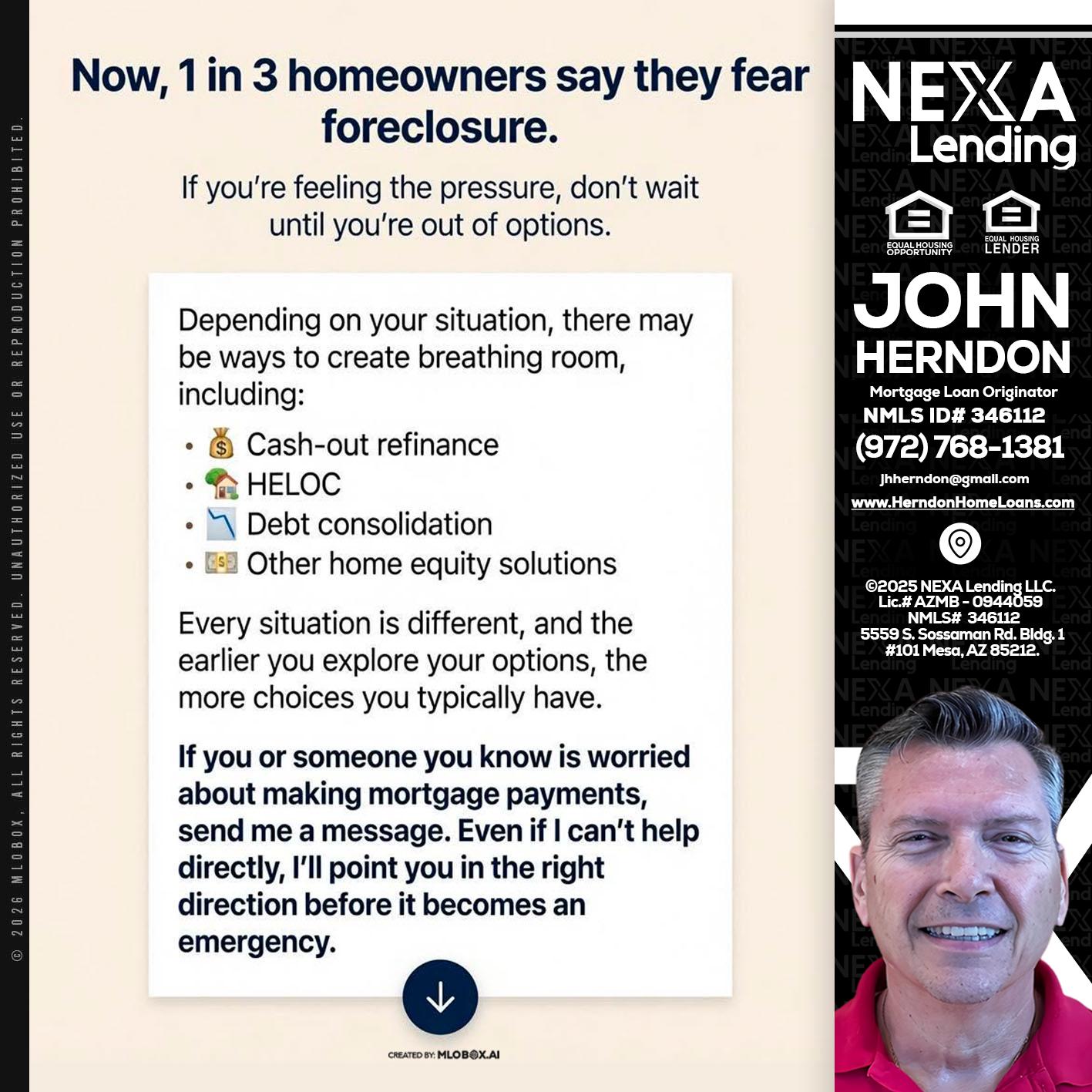 NOW, 1 IN 3 - John Herndon MBA -Mortgage Loan Originator
