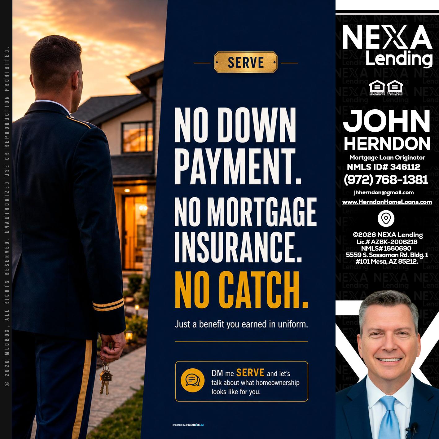 NO DOWN PAYMENT - John Herndon MBA -Mortgage Loan Originator