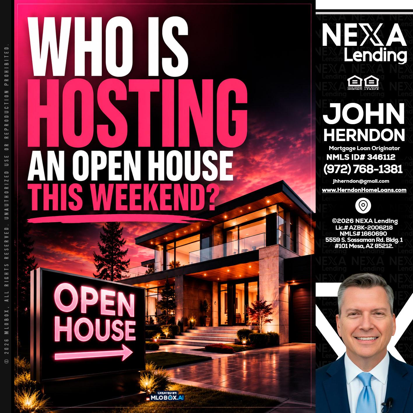 who's is hosting - John Herndon MBA -Mortgage Loan Originator
