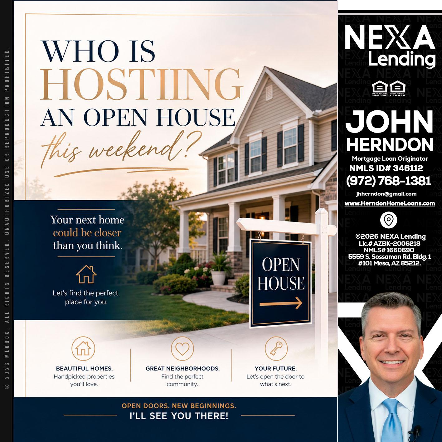 WHOS HOSTING - John Herndon MBA -Mortgage Loan Originator