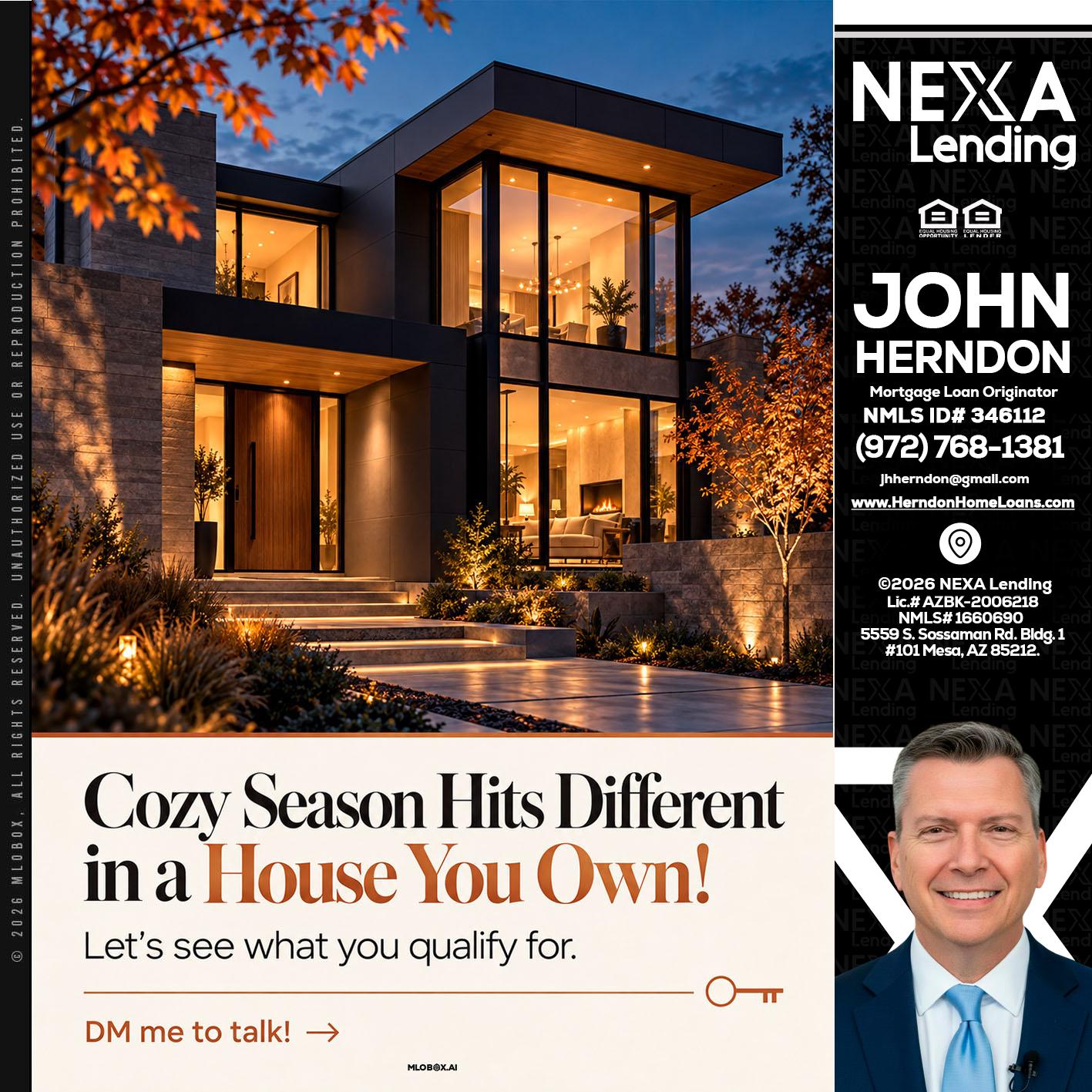 COZY SEASON - John Herndon MBA -Mortgage Loan Originator