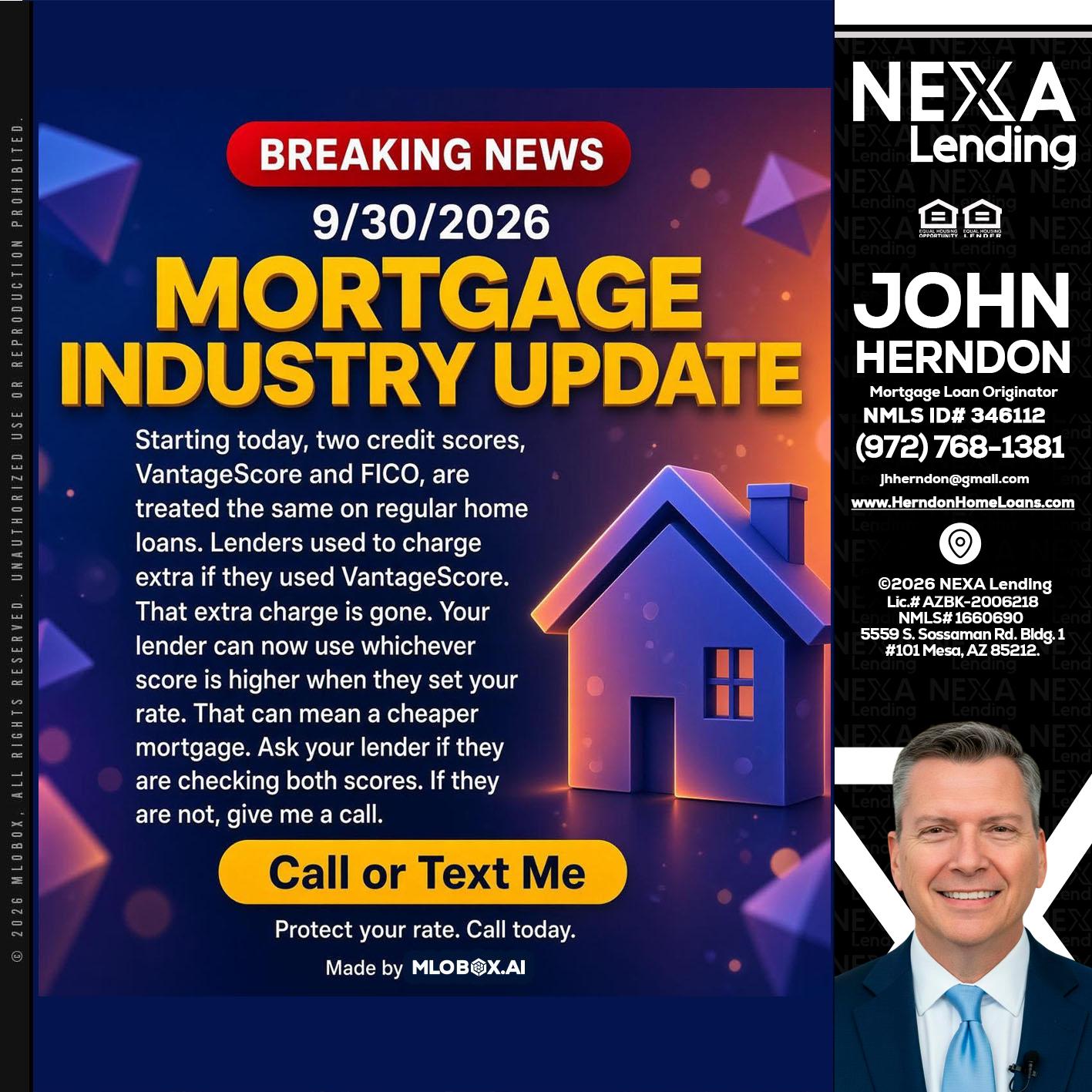 BREAKING NEWS - John Herndon MBA -Mortgage Loan Originator