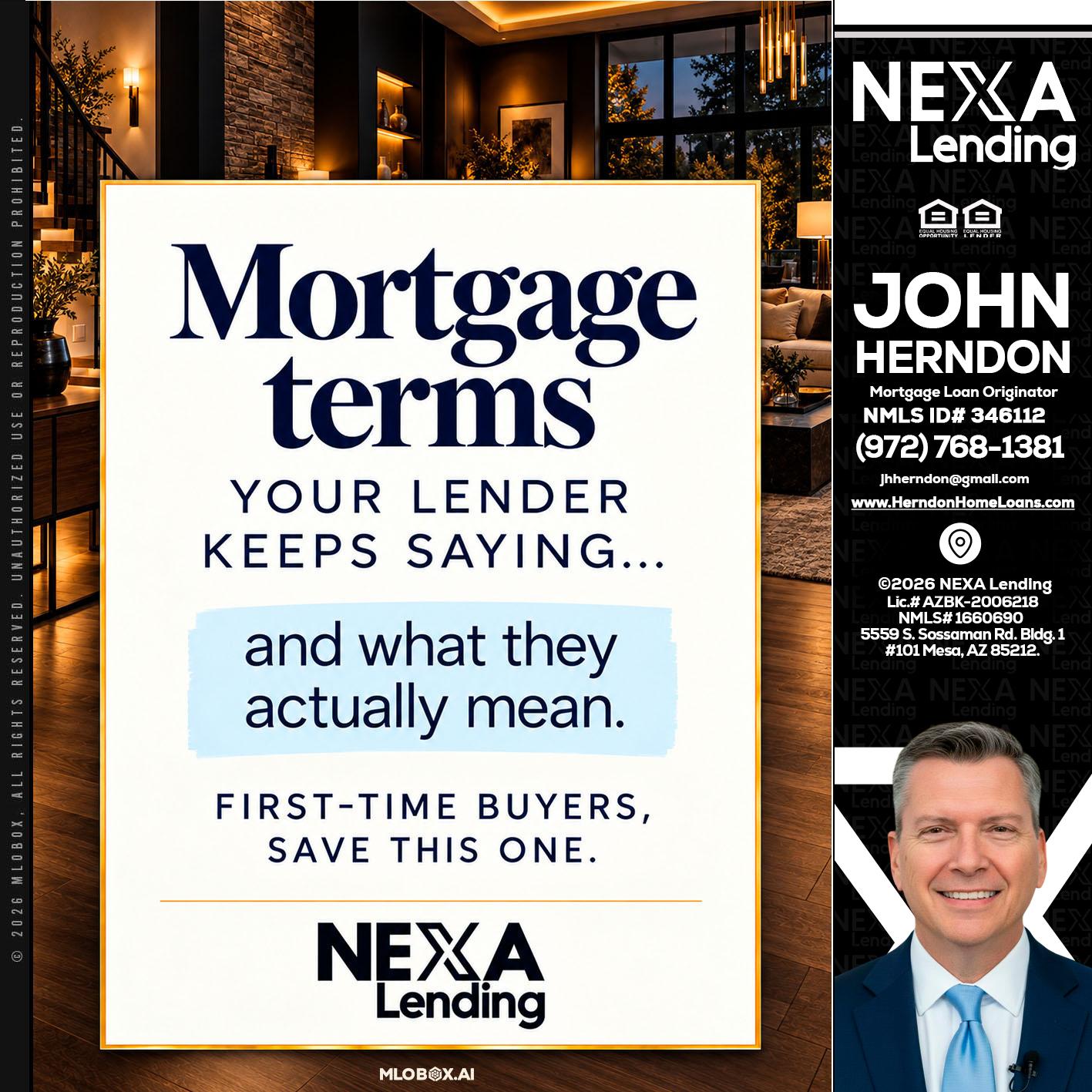 mortgage terms - John Herndon MBA -Mortgage Loan Originator