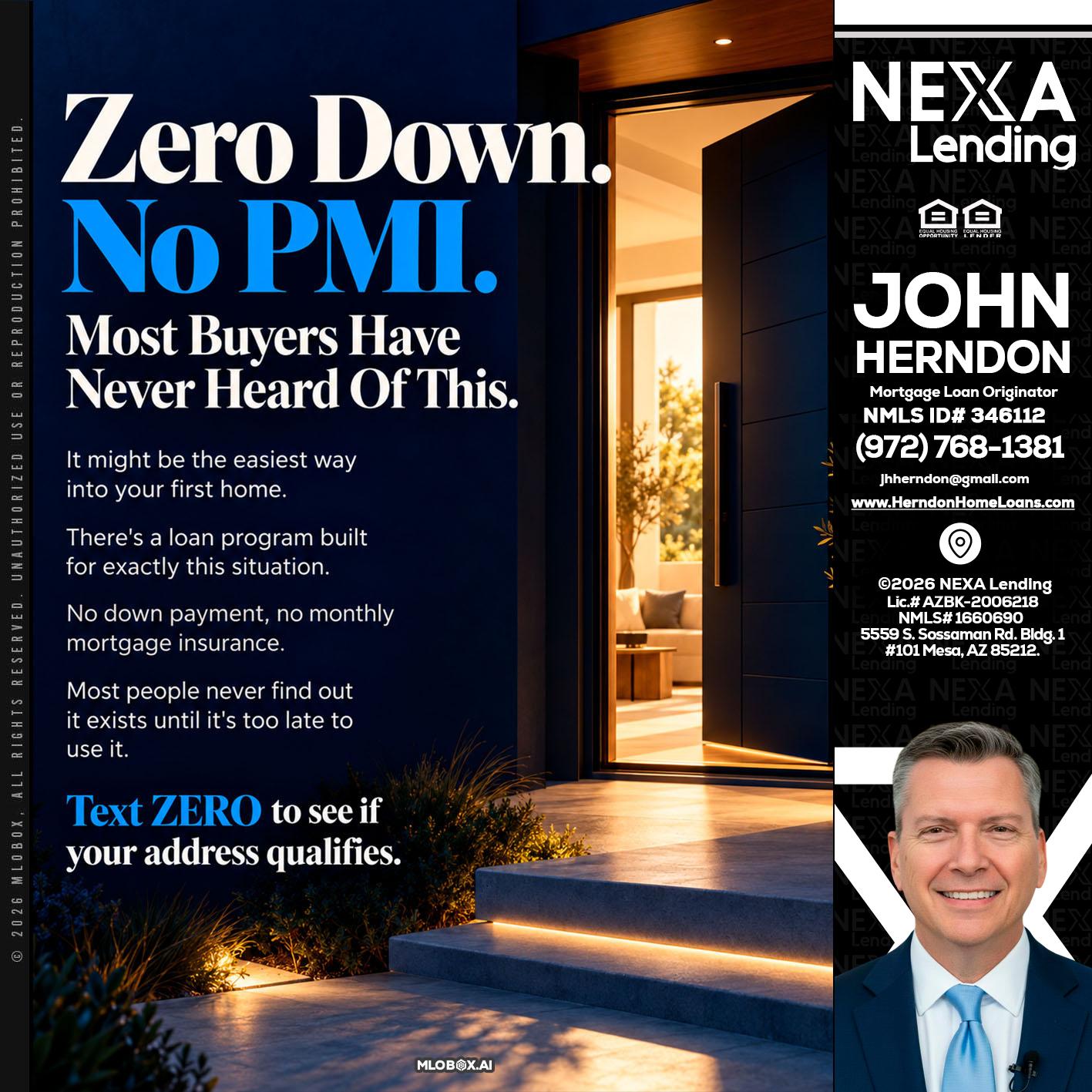 zero down - John Herndon MBA -Mortgage Loan Originator